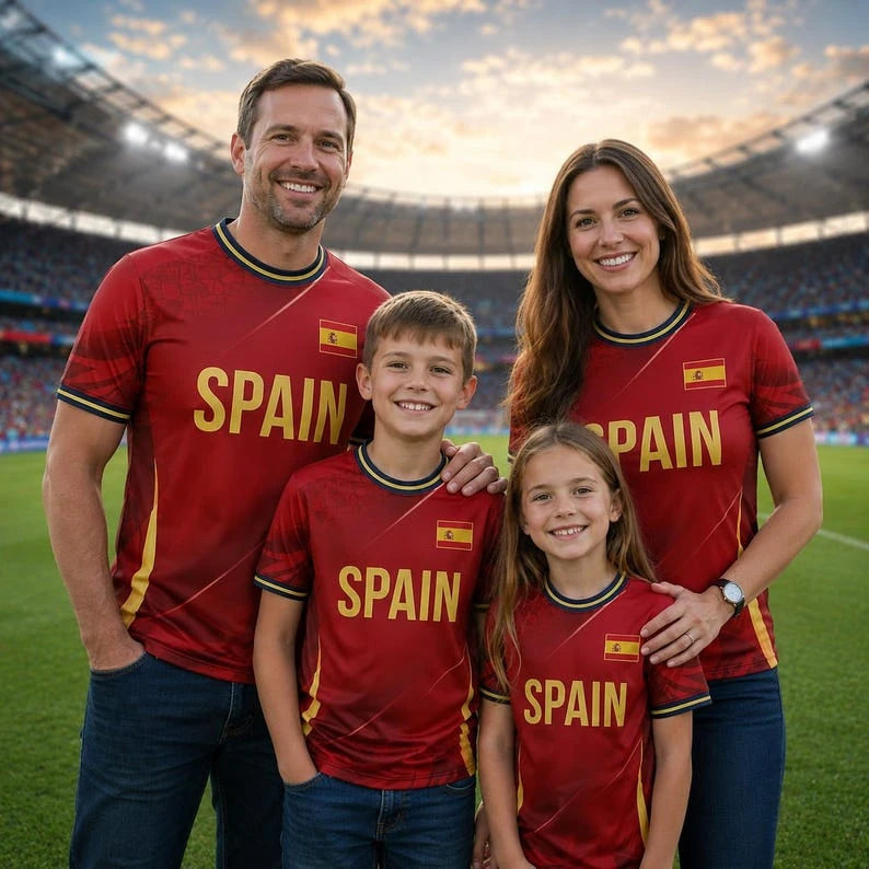 SPANISH FOOTBALL JERSEY CASUAL T-SHIRT SUMMER TOP SPORTY STYLE ESSENTIAL FOR OUTDOOR  CHILDREN'S TRAINING WEAR FASHIONABLE