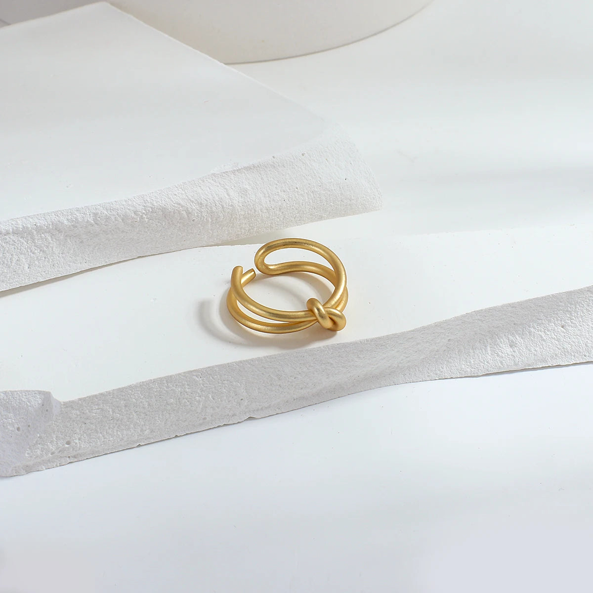 Flashbuy Hot Thick Chunky Geometric Open Ring Twisted Link Gold Color Stylish Rings Women Male Hip Hop Fashion Jewelry Bague