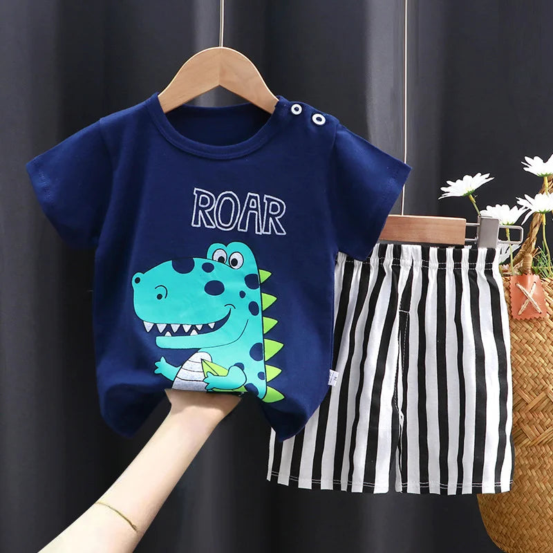 Kids Sets  Children Clothes Boys Girl T-shirt Shorts 2PCS Summer Cotton Short sleeve Baby Children Clothing  Suit Cotton Comfort