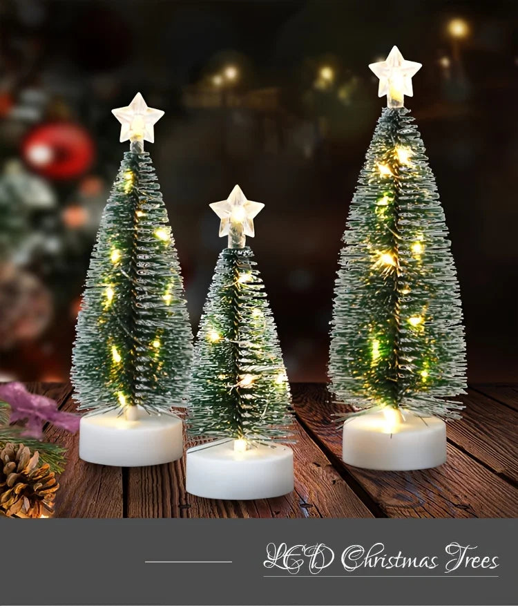 3pcs Large, Medium, And Small Christmas Trees, LED Wire Light Trees, Decorations, Scene Arrangement Additions, Holiday Lighting