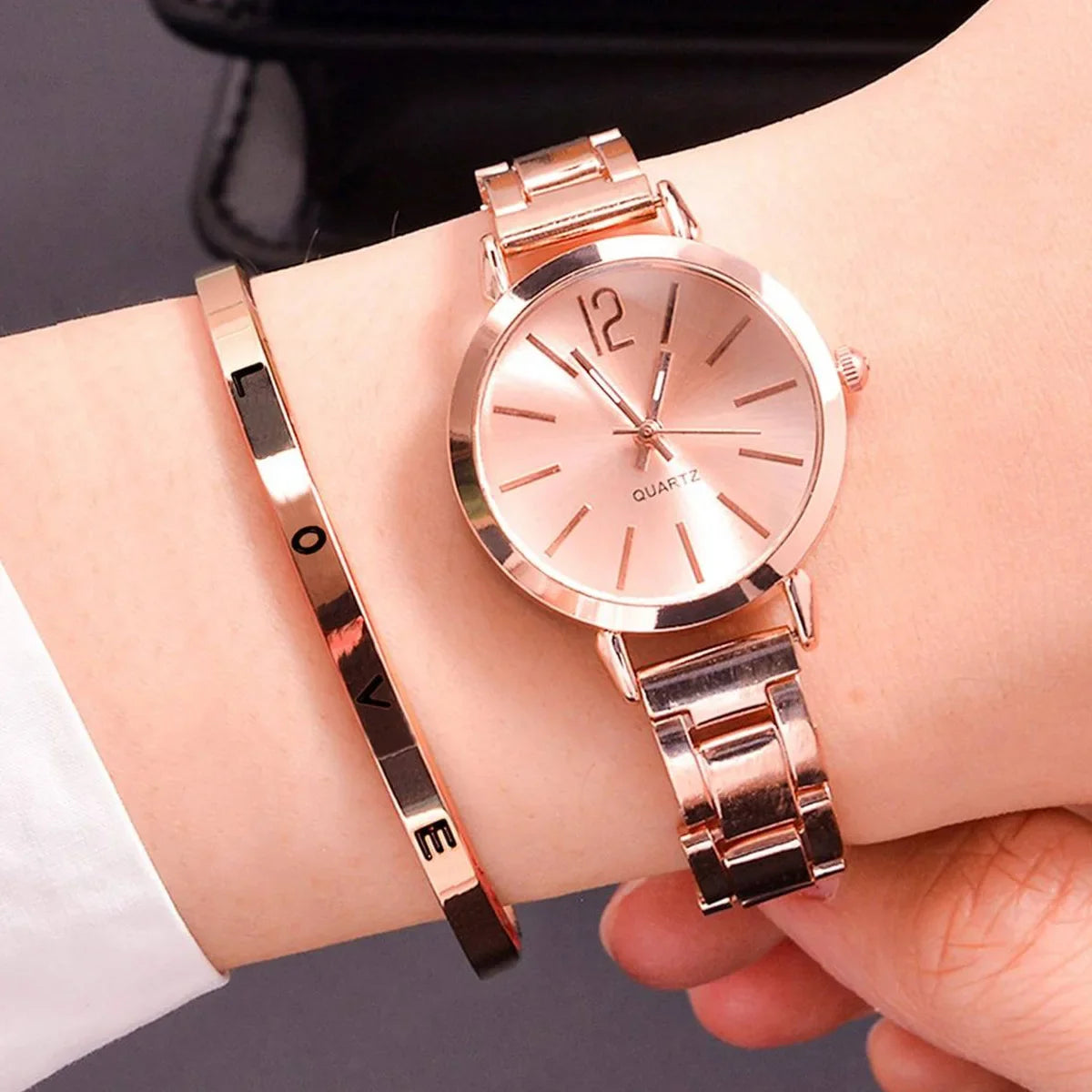Watch Luxury Women Simple Dial Hollow Strap Fashion Gold Bracelet Quartz Wristwatch Student Ladies Watches Reloj Mujer