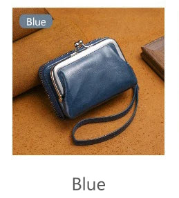 Women's Wallet Fashionableand Minimalist Wrist Strap Short Zero Wallet RetroVersatile LargeCapacity Multi Card Pocket Money Clip