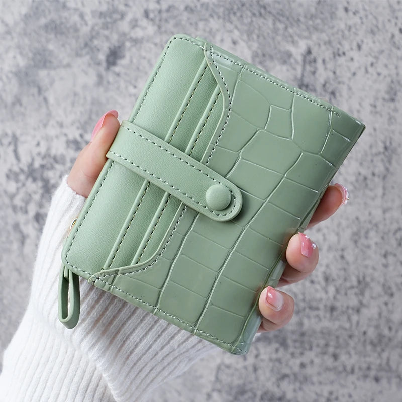 Mini Crocodile Print Clutch Wallet, Short Credit Card Holder, Women's Card Case & Coin Purse