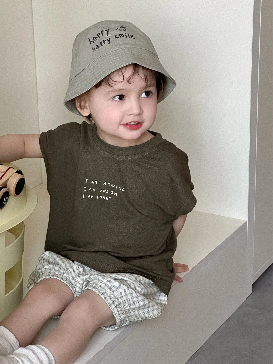 2025 Summer New Baby Short Sleeve T Shirts Letter Print Infant Boy Girl Cotton Casual Tee Simple Versatile Tops Toddler Clothes