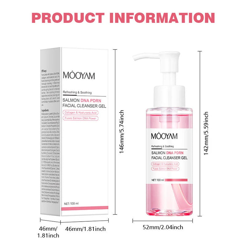 Salmon Pink PDRN Skincare Set Firming Soothing Massage Eye Cream Glow Moisturizing Toner Oil Control Cleansing Gel Facial Wash