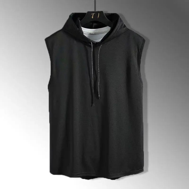 Solid Color  Brand New Men's Tank Tops Vest Sleeveless Tees For Male Hooded Man Vests Tops Hip Hop Men Tank Top T shirt