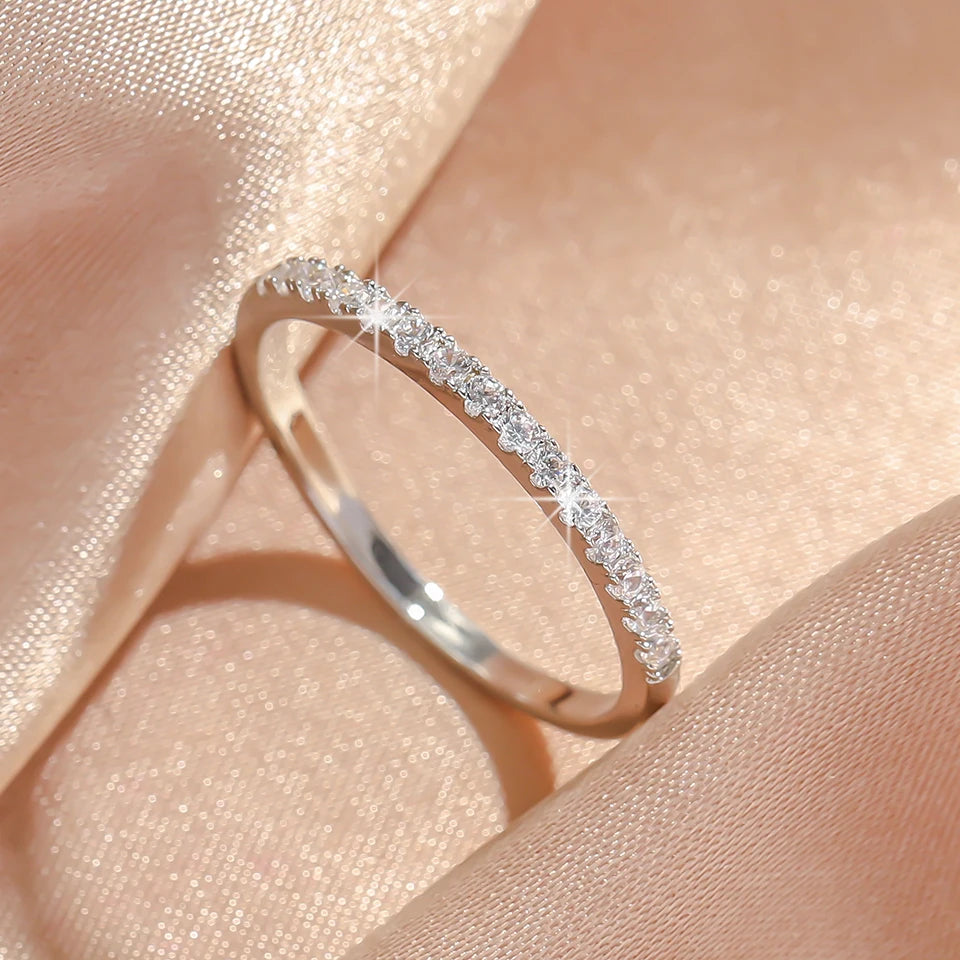 ZAKOL Simple Fashion Micro-inlaid Zirconia Thin Bangle for Women Brand Design Shiny Zircon Bracelets Jewelry Gift