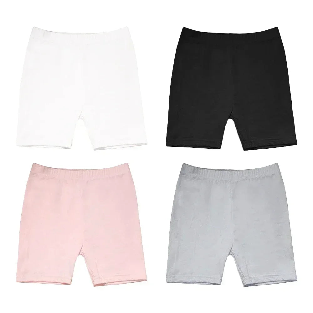 4pcs Girls Short Safety Pants Candy Color Modal Dance Leggings Kids Underwear Children Summer Cute Shorts Underpants 3-12 Years