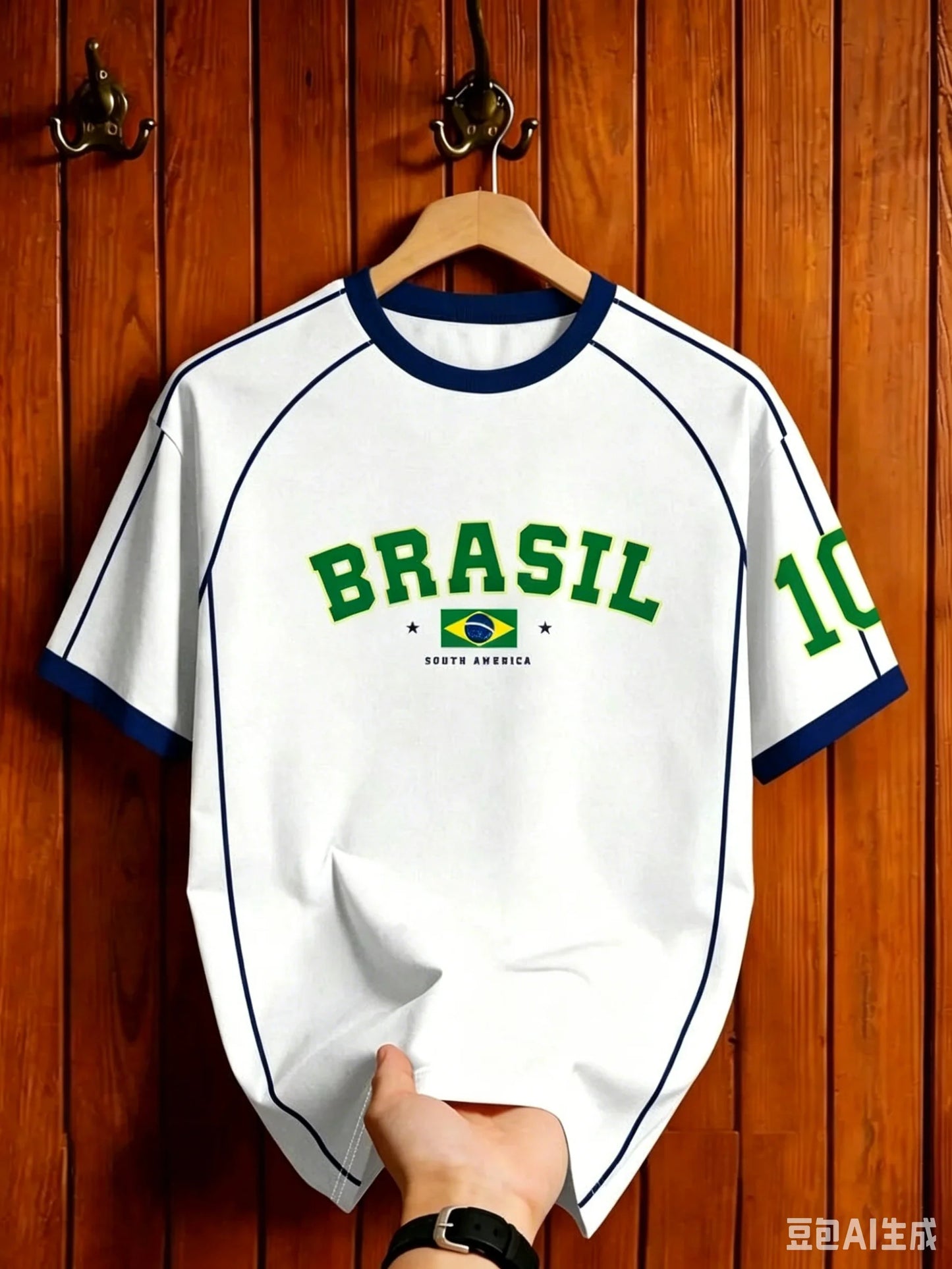 Brazil Soccer Jersey T Shirt Retro Stripe Print Family Style for Kids Adults Breathable Quick Dry Tee for Training Fitness