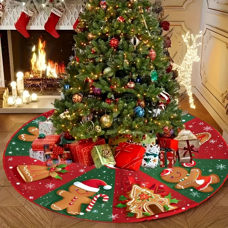 Christmas Gingerbread Man Christmas Tree Dress Suitable for Family Holiday Decoration.It Is a Must-Have Tree Dress for Christmas