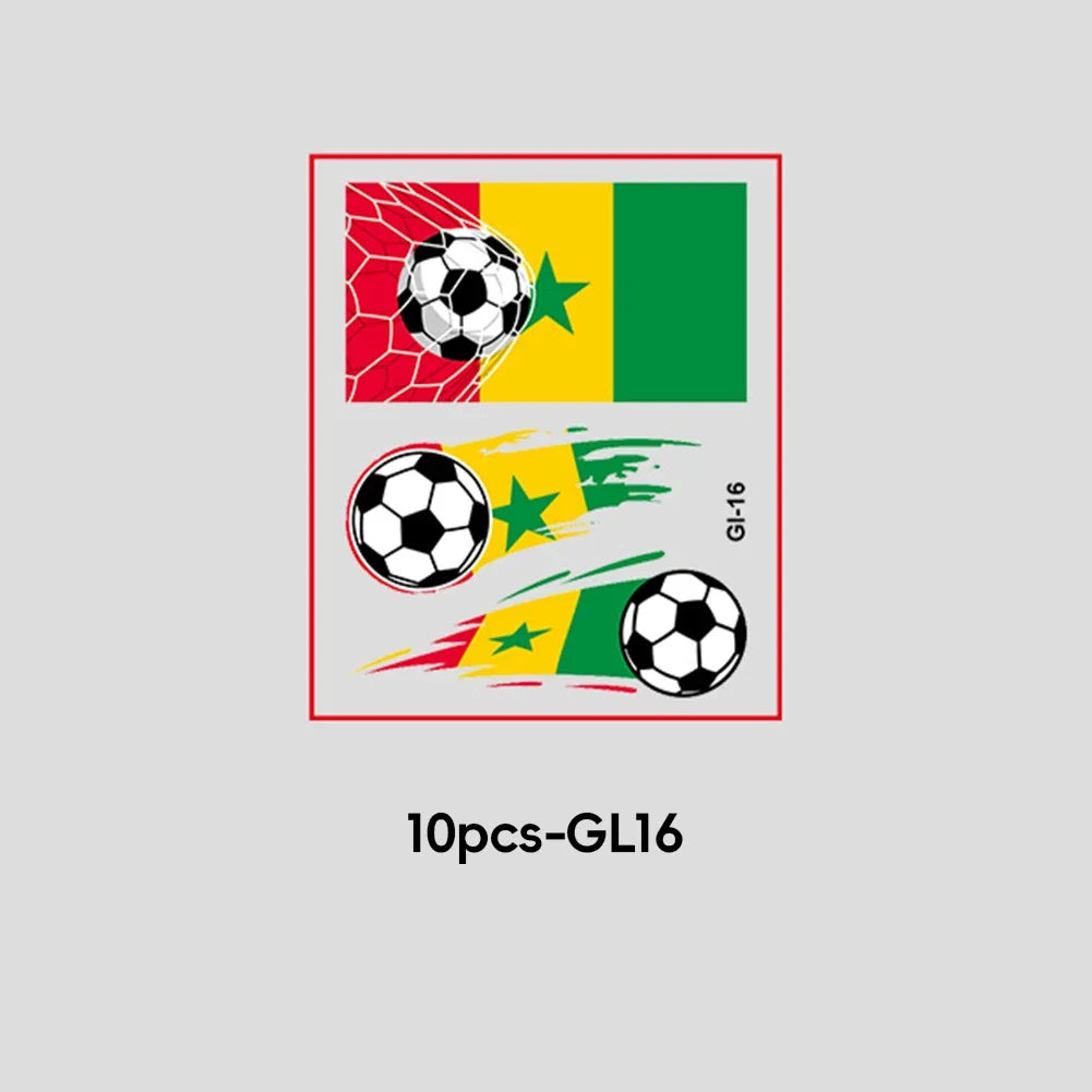 Soccer Fan National Flag Face Tattoo Stickers - ملصقات وشم مؤقتة بأعلام الدول لمشجعي كرة القدم