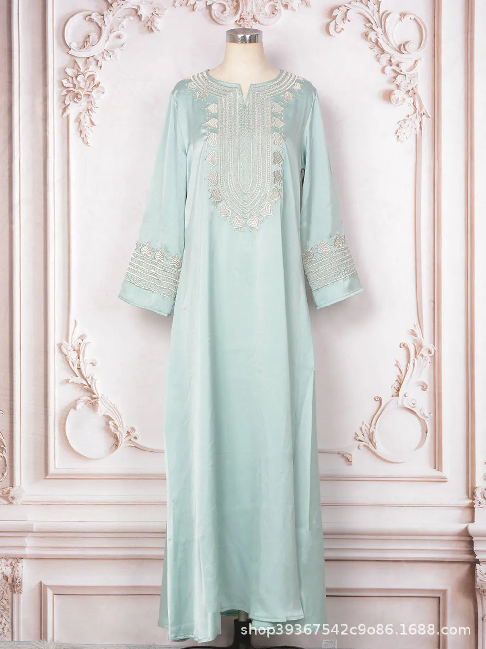 New arrival elegant Women's Dress MT064 Embroidered Long Robe for spring season, Ramadan, Eid celebrations