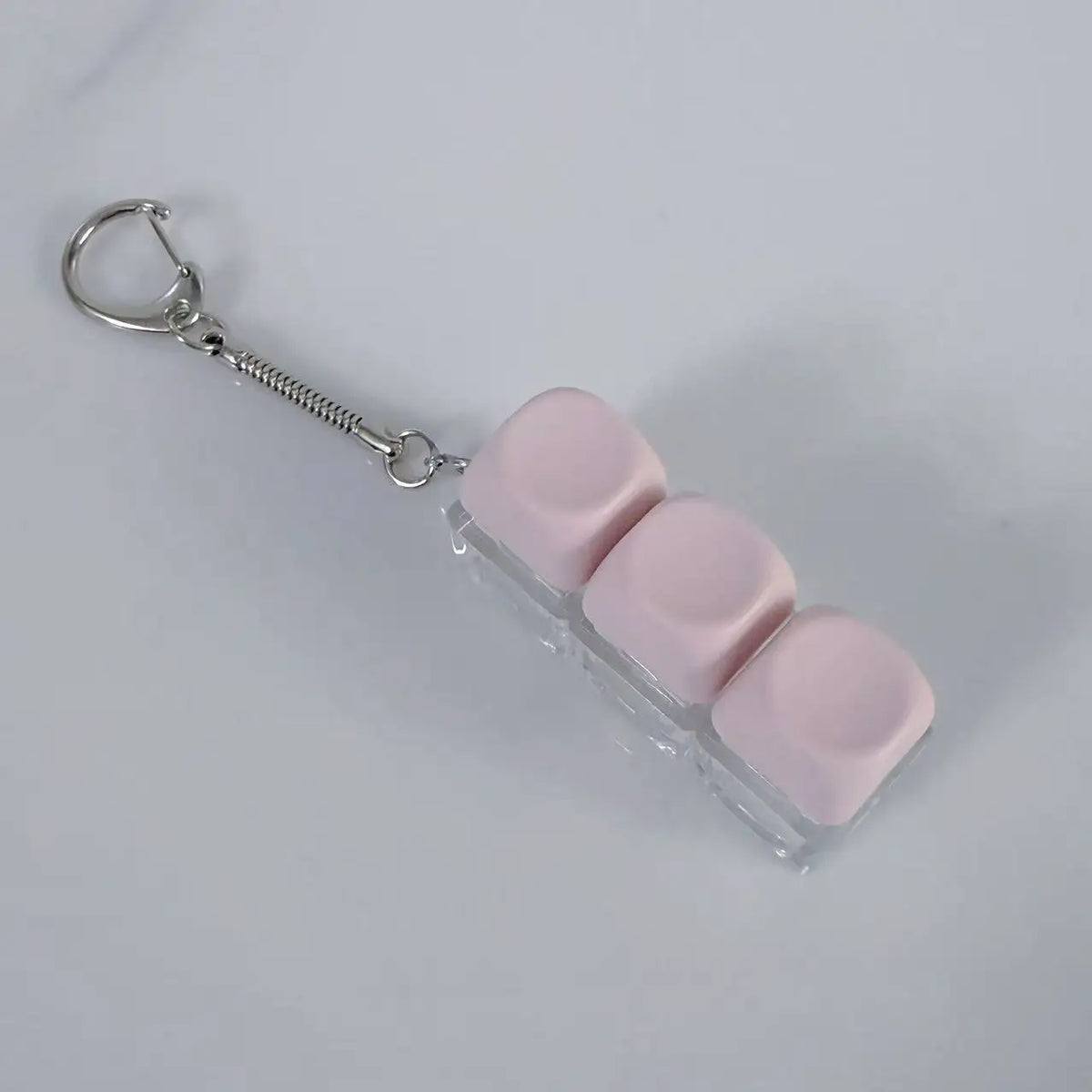 ZAKOL New Macaron Color Interactive LED Button Keycap Fidget Keychain DIY Keyboard Decompression Toy Bag Charms Keychain