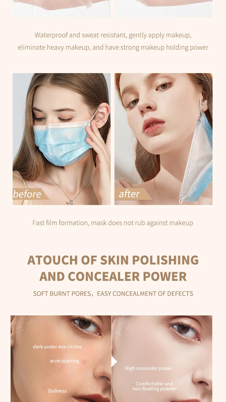 Color Changing Liquid Foundation Concealer Face Base Primer Cosmetics Long-Lasting,Moisturizing BB Cream Base Make-up for women