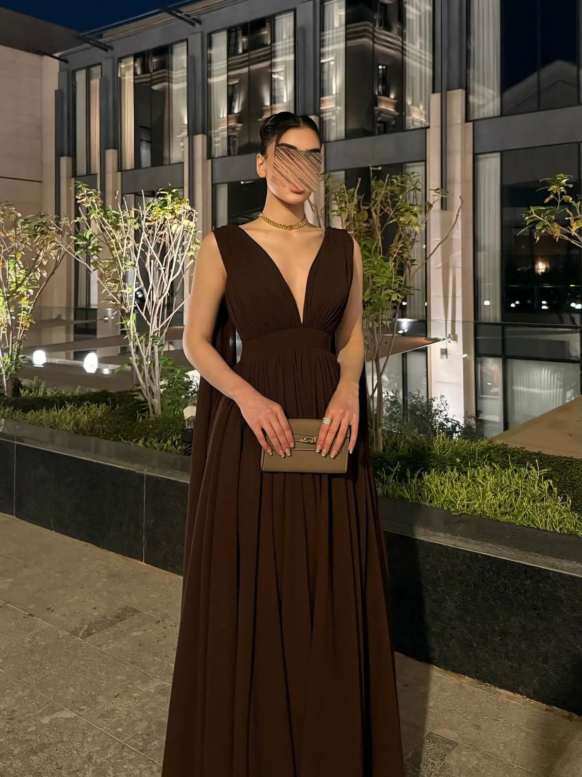 BKLD 2026 Autumn Winter New Women Clothing Chiffon Pleated Backless Dress Solid Color Elegant Evening Party Dress Sleeveless