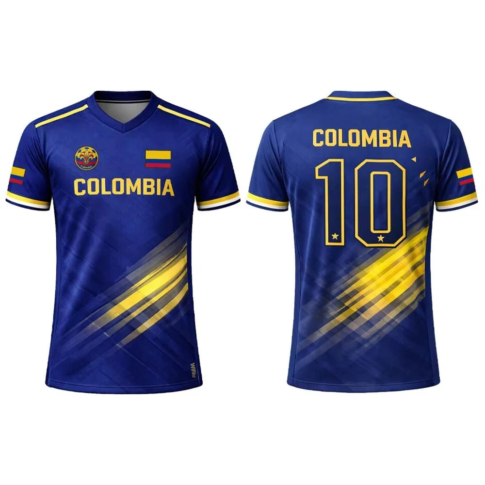 Colombia Flag 3D Printed Jersey Family Edition for Kids Adults T Shirt Outdoor Sports Quick Dry Breathable Tee for Outdoor Sport