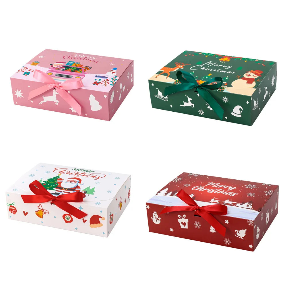4/12pcs Large Christmas Gift Boxes with Lids - Elegant Holiday Party Packaging, for Christmas, Weddings, Birthdays, Gift Wrap