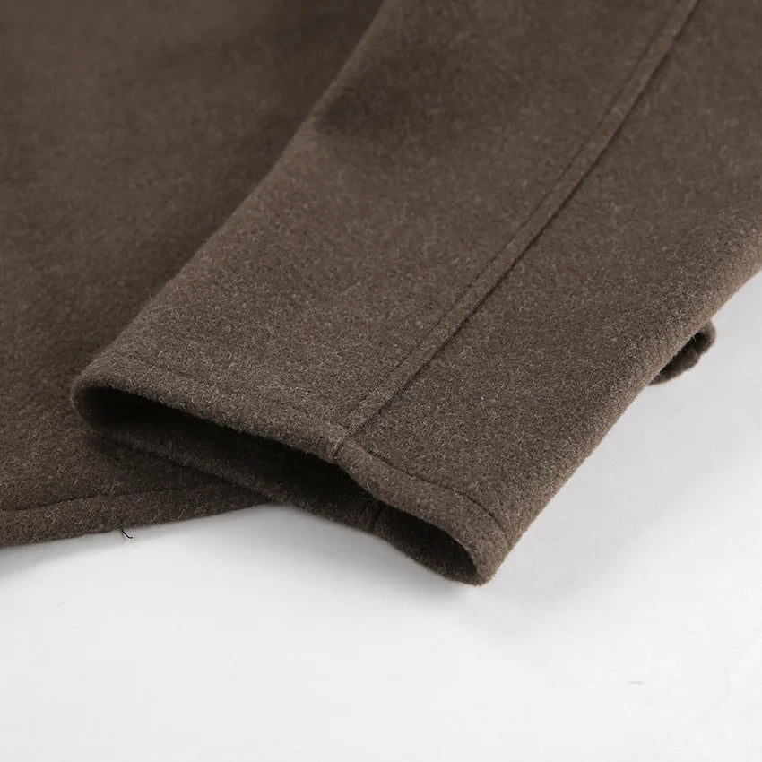 Elegant Women's Woolen Coat Zipper Long Sleeve Blazer Thick Warm Office Lady Tops 2026 Autumn Winter Fashion Short Streetwear