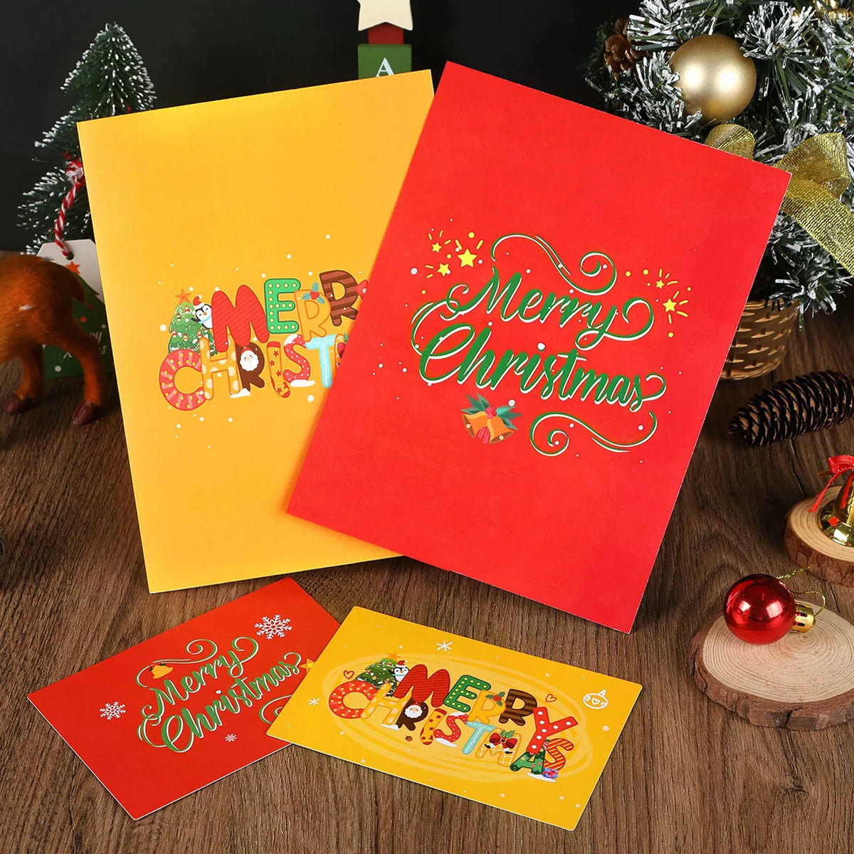 1PC Christmas Tree 3D Pop-Up Card Christmas Sparkling Fantasy Greeting Card Christmas Tree Blessing Gift Message Card