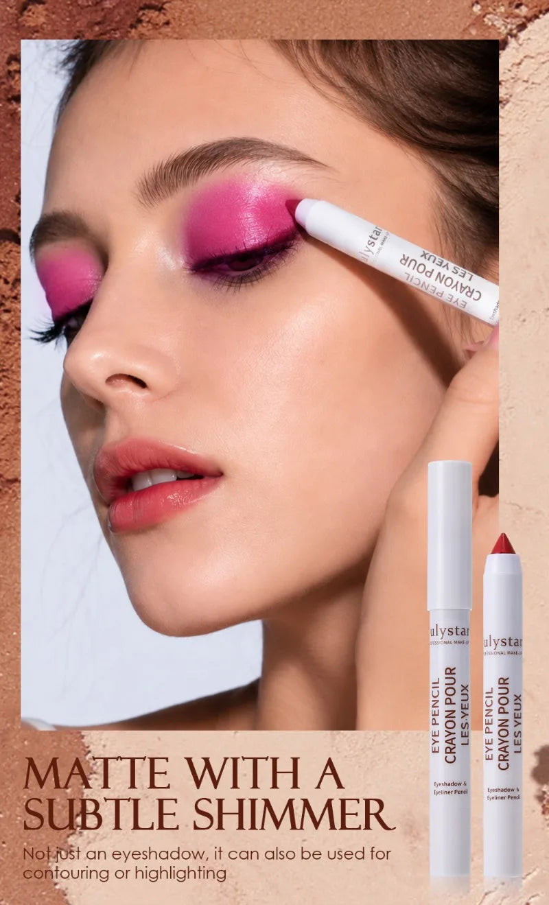 18colors Eyeshadow Stick Matte Shimmer Multi-color Waterproof High Pigmented Eyeshadow Pencil Crayon Makeup Tool Eye Cosmetics