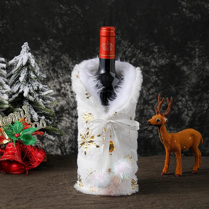 Christmas Wine Bottle Cover Merry Christmas Decorations For Home 2026 Cristmas Ornament Xmas Navidad Gifts Happy New Year 2027