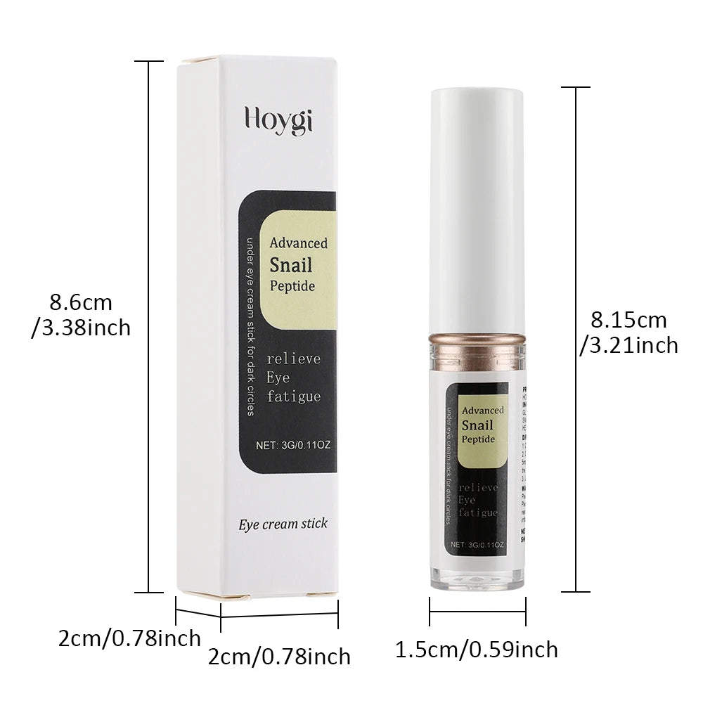 Snail Peptide Eye Cream Stick Reduce Dark Circles Eye Bags Firming Eye Brightener Anti Aging Nourishing Moisturize Eye Cream