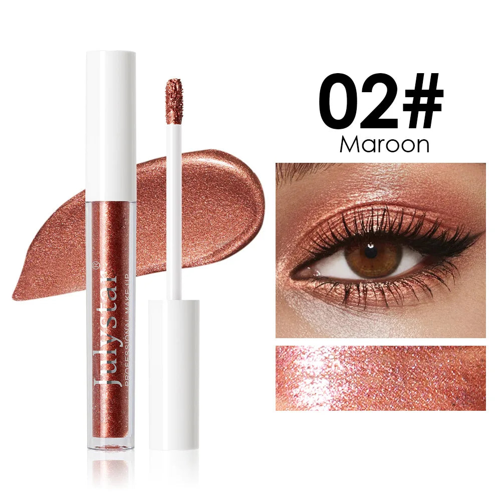 Waterproof Liquid Eyeshadow Metallic Gold Eye Shadow Stick Lasting Pearlescent 10 Colors Smoky Black Glitter Eye Highlighter Pen