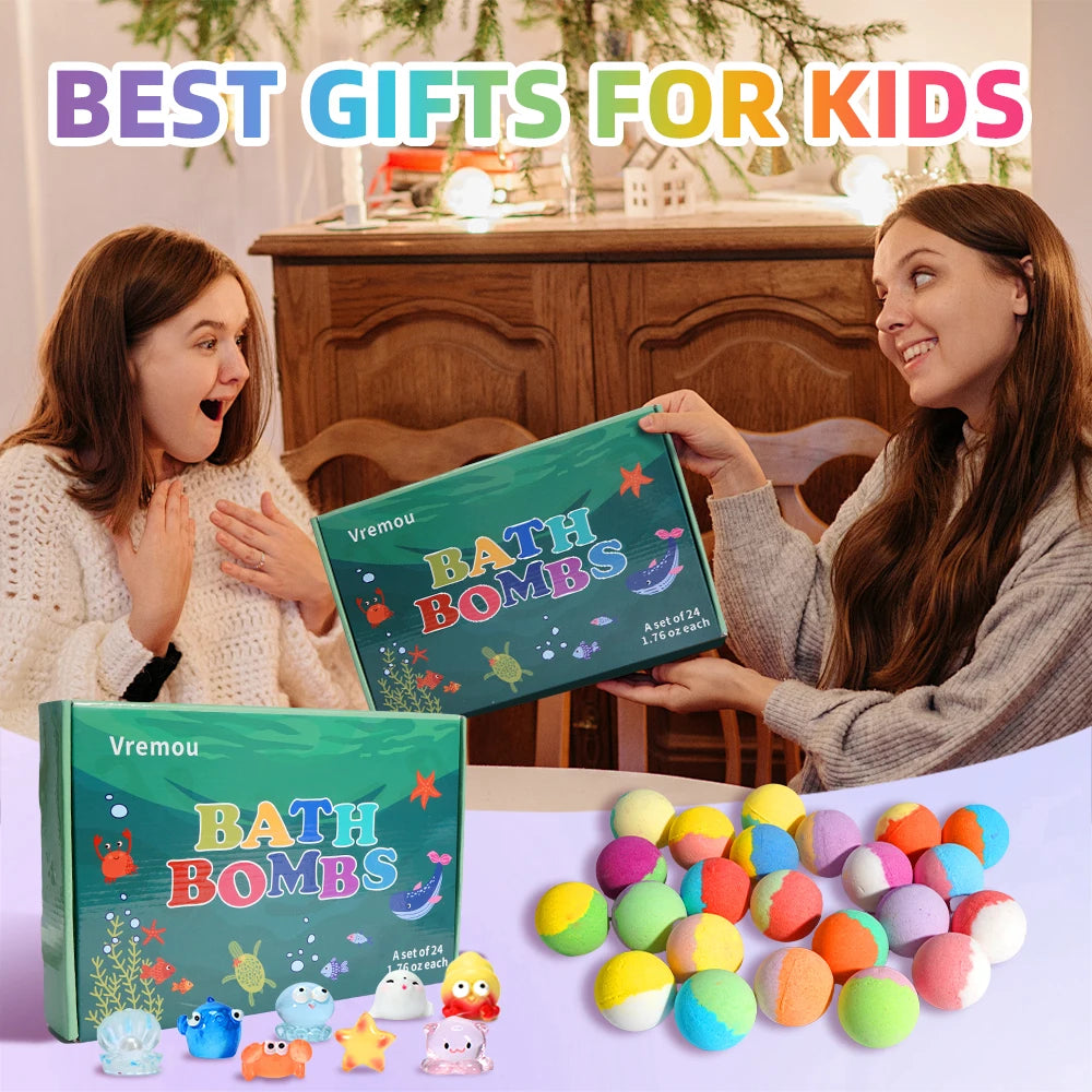 Kids Bath Bombs Surprise Set – 24 PCS