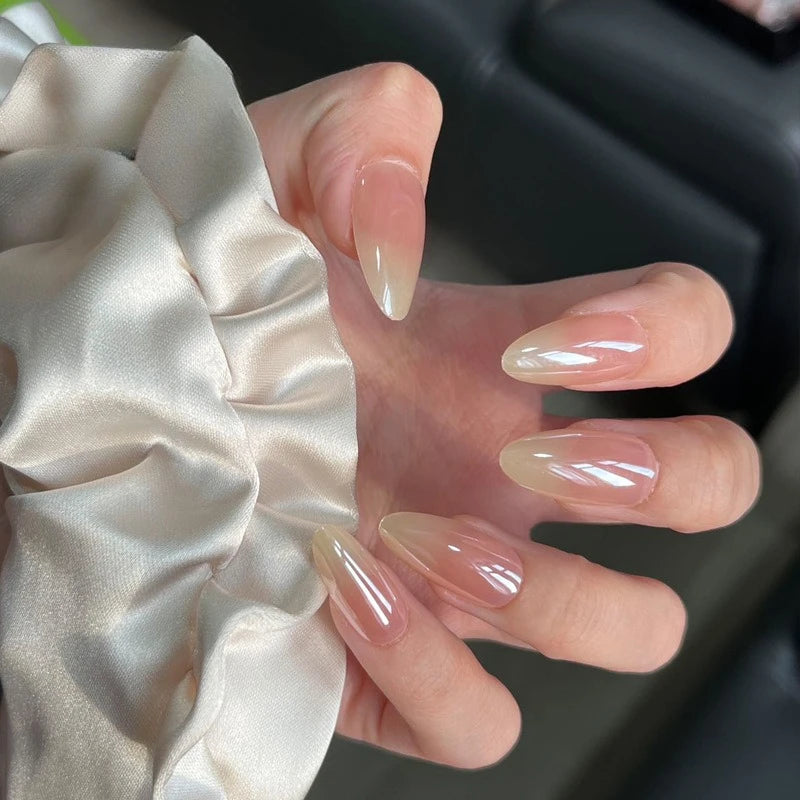 Metallic Cat Eye French Press-On Nails – 24PCS