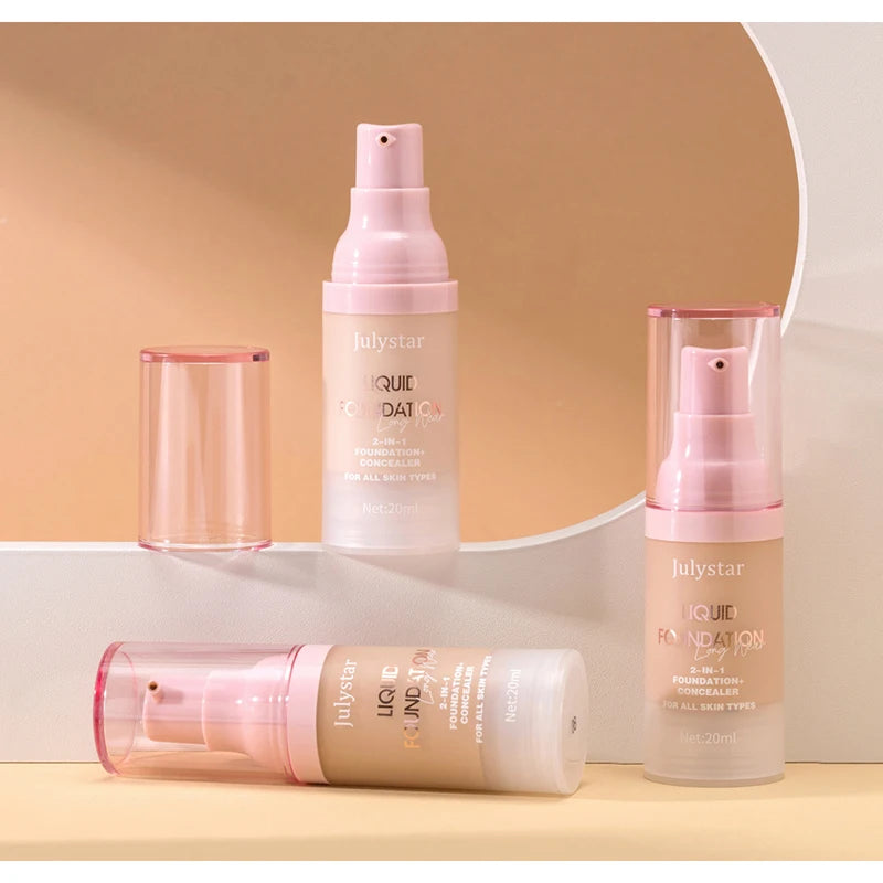 High Coverage Liquid Foundation Tint Oil Control Face Brighten Natural Concealer Waterproof BB Cream Makeup Korean Base Cosmetic