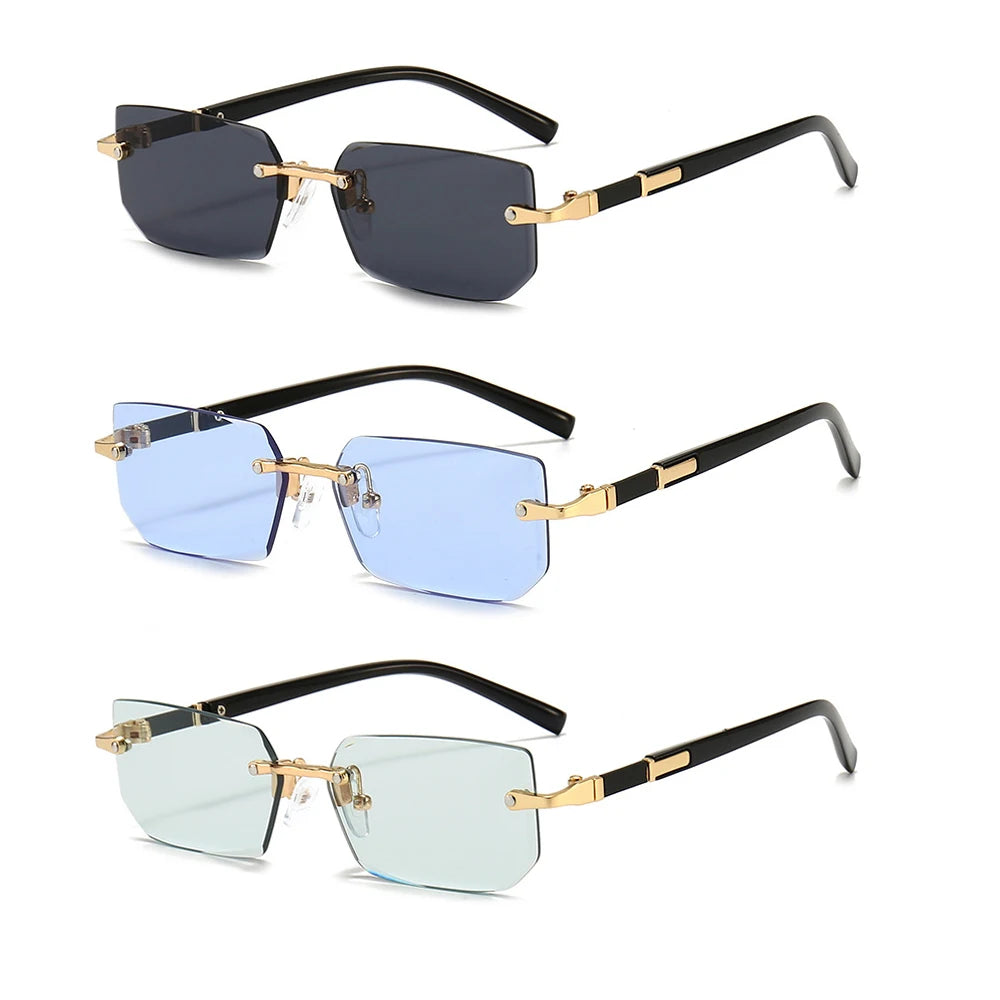 Rimless Rectangle Fashion Sunglasses نظارات شمسية مستطيلة بدون إطار