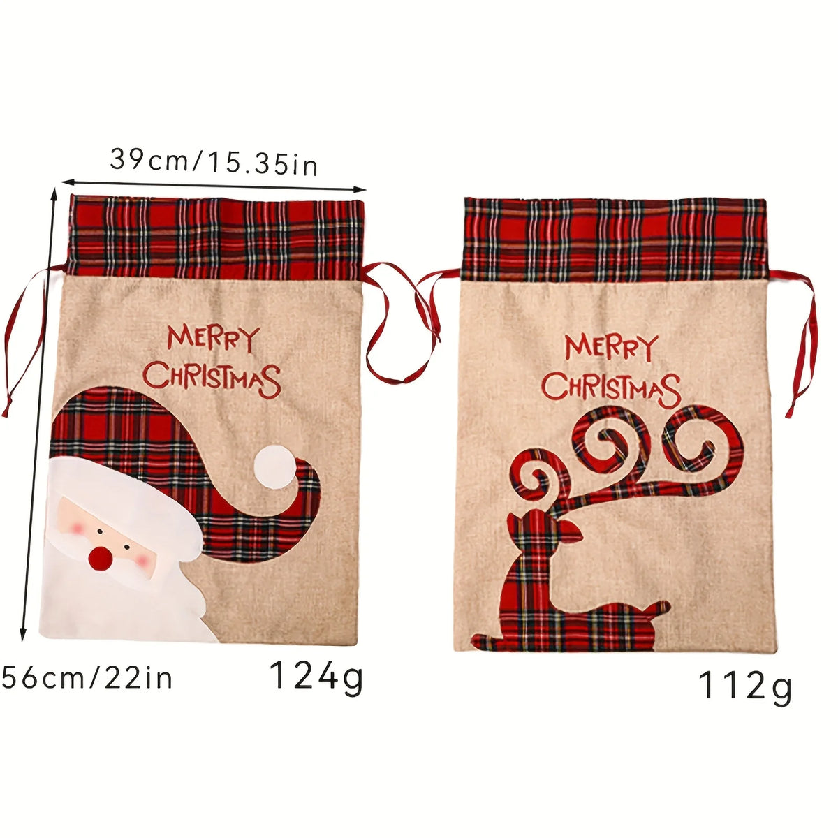 Party Occasions Christmas Present Bag Santa Reindeer Bag Ample Space Cute Prints Delicate Embroidery Festive Charm