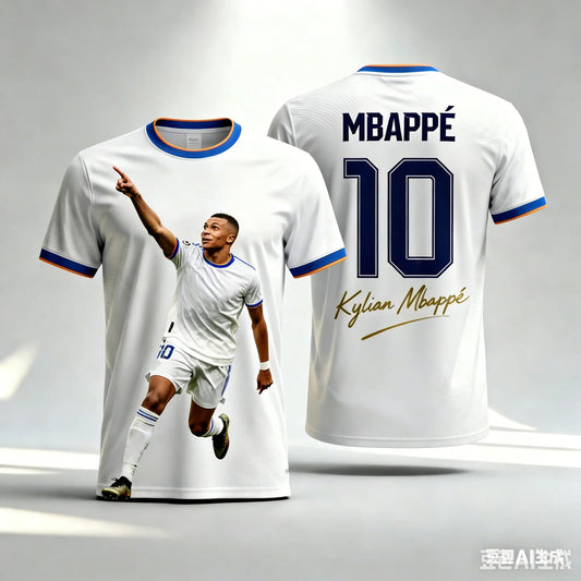 Summer Fashion Style Mbapp 3D Printed Soccer Jersey T Shirt Family Style for Adults Kids Outdoor Casual Breathable Short Sleeve