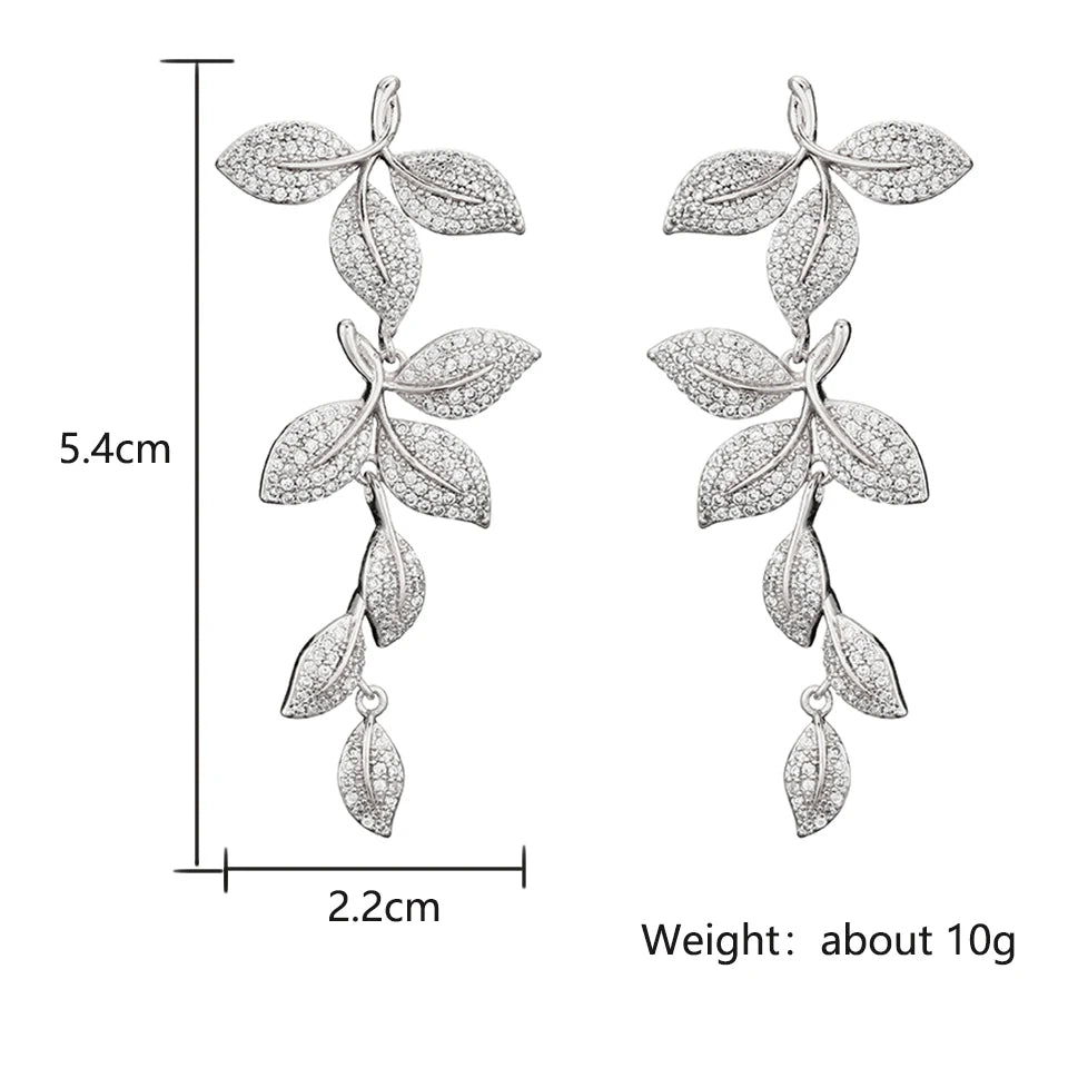 ZAKOL Clearance AAA Cubic Zirconia Wedding Bridal Dangle Earrings for Women Shiny Zircon Luxury Party Jewelry