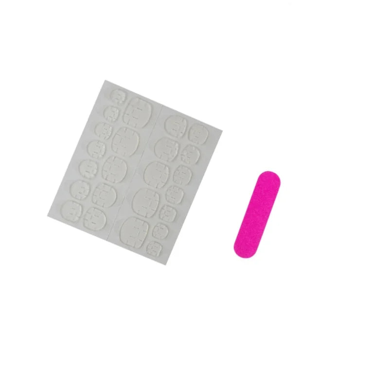 24 Pieces of Multi-Color Stripesd Mid-Length Almond-Shaped Manicure Wearable Manicure Patches