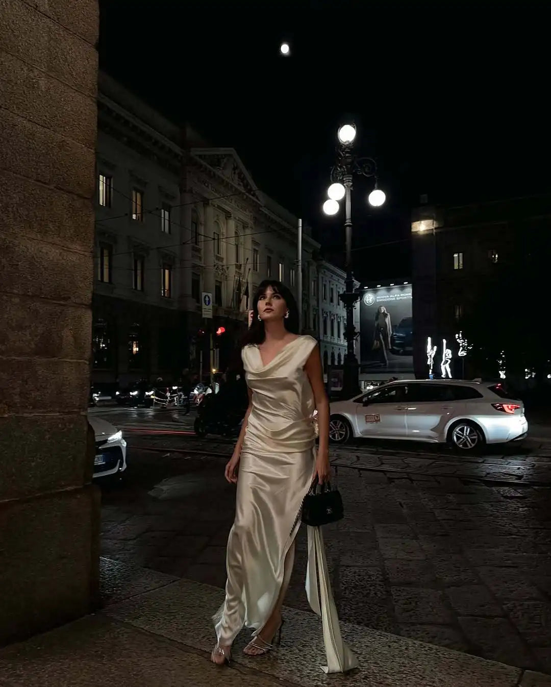 Elegant Satin Backless Spliced Floral Evening Gowns For Women Chic Sleeveless High Slit Slim Dresses Summer Holiday Party Dress