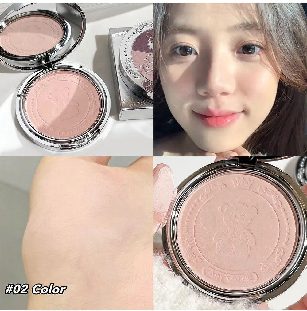 Art Value Bear Knight Soft Focus Pressed Powder Matte Natural Makeup Setting Makeup Brightening Makeup Loose Powder