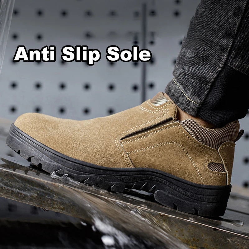NYWOOH Men Anti Puncture Work Sneakers Breathable Safety Boots Male Soft Sole Wear Resistant Shoes Non-slip Protective Footwear