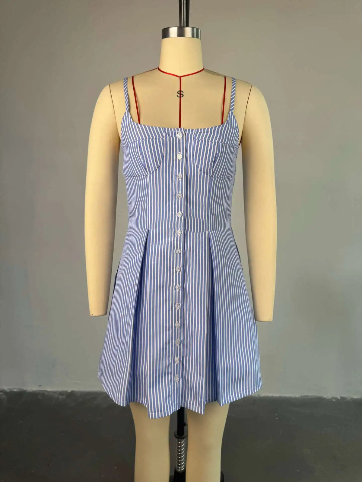 BKLD Summer Spaghetti Strap Mini Dress 2026 Women Clothing Sexy Blue Striped A-Line Female Camisole Club Party Short Dresses