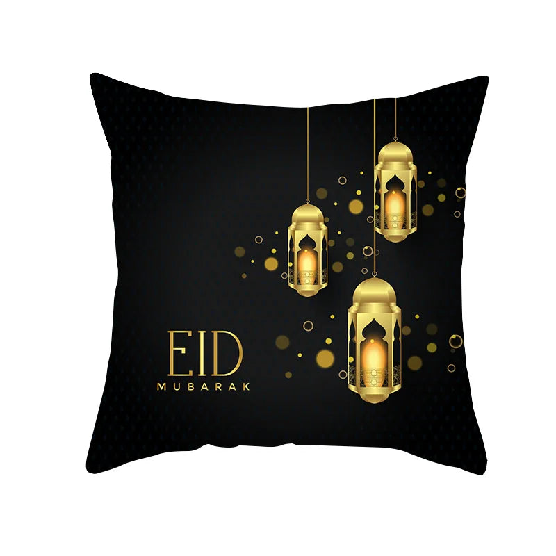 2026 Ramadan Islamic Pillow Cover – Moon & Mosque Design (45×45 cm)
