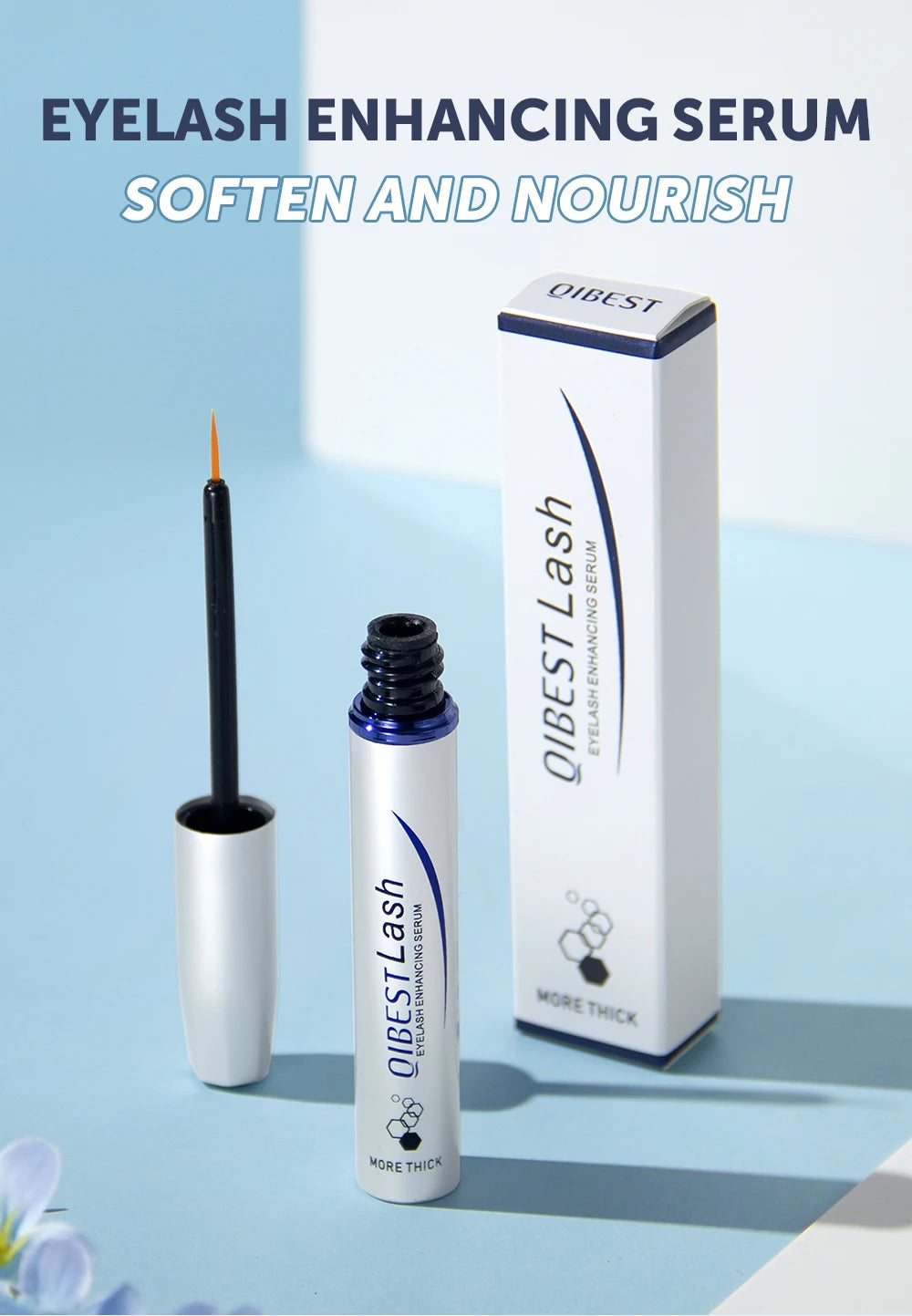 QIBEST Enhancer Eyelash Growth Serum Treatment Fast Eyelash Growth Powerful Lift Lengthening Thicker Lashes Product Eyes Makeup