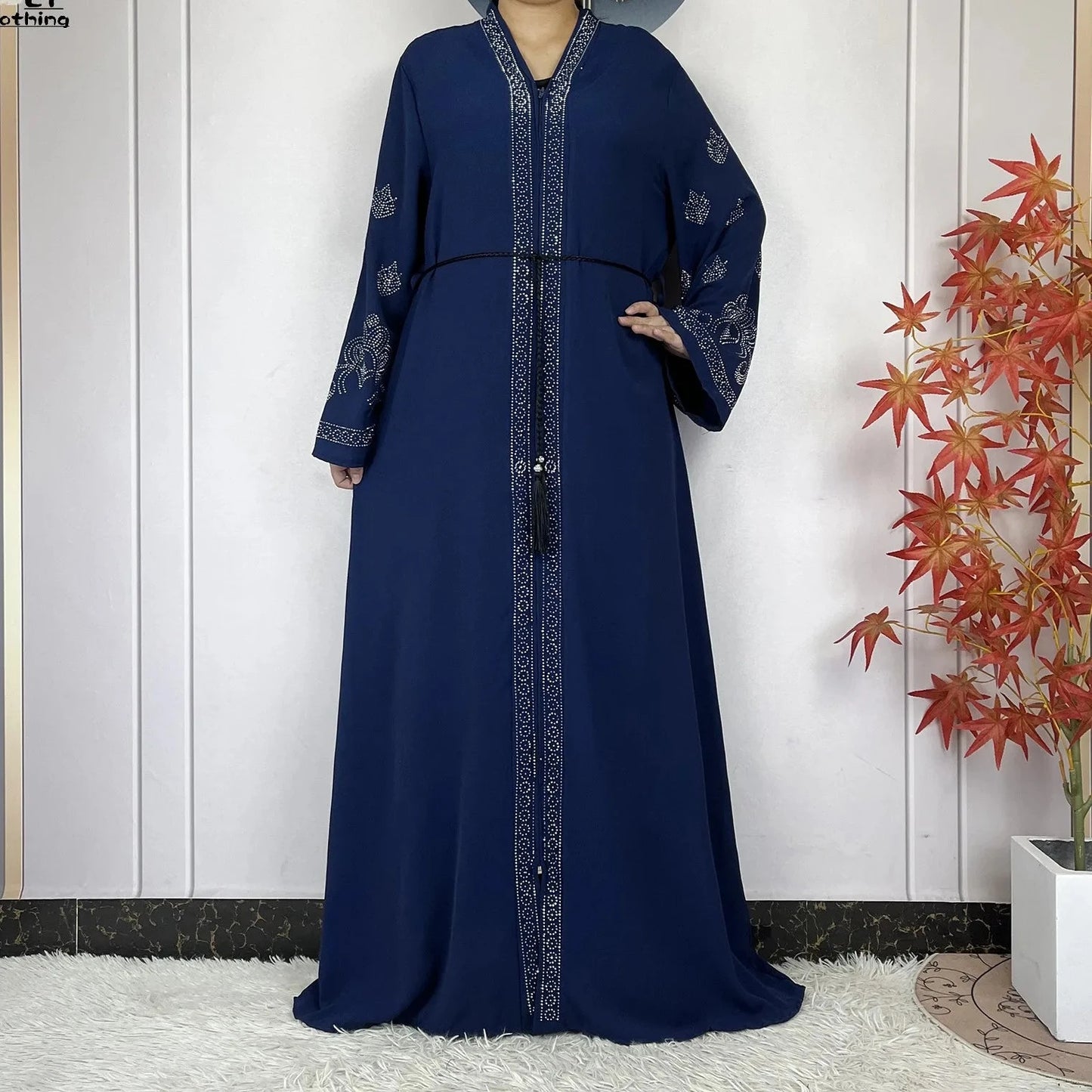 New arrival Style Women Elegant Dress Long Sleeves Open Abaya for spring season, Ramadan, Eid celebrations