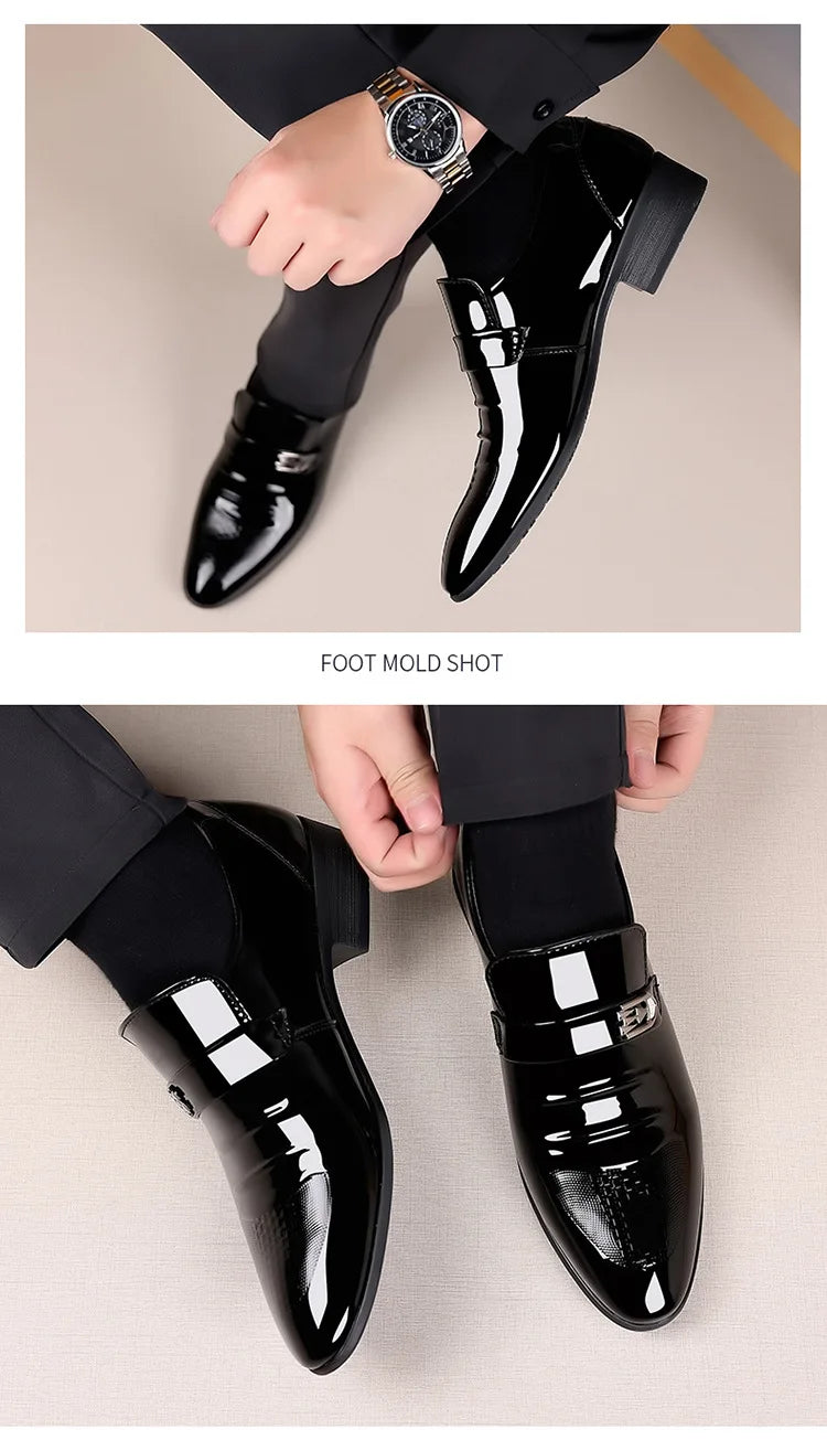 Brand New Leather Shoes Men Casual Business Shoes Office Work Shoes Men Party Wedding Oxford Pointed Toe Loafers