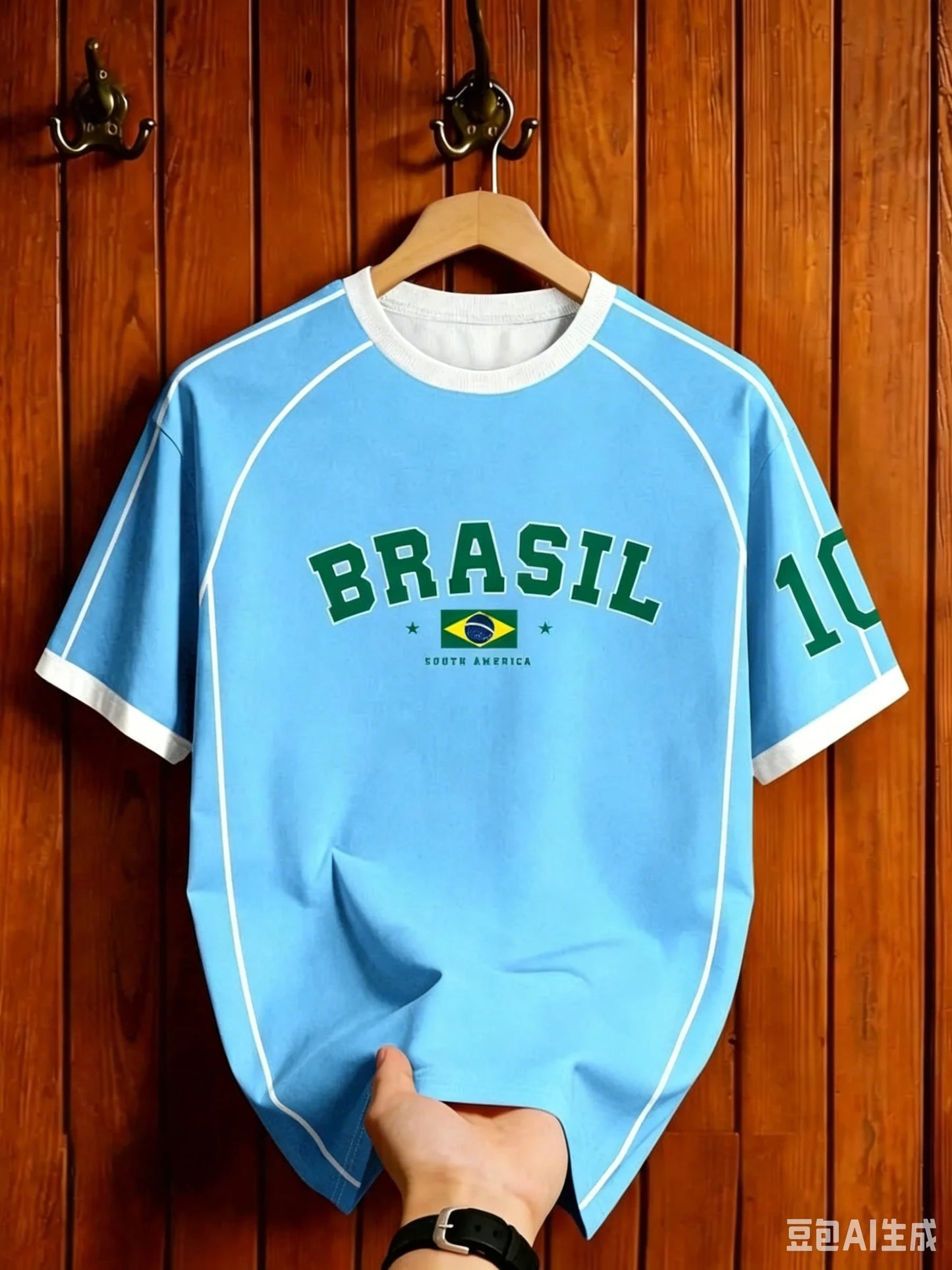 Brazil Soccer Jersey T Shirt Retro Stripe Print Family Style for Kids Adults Breathable Quick Dry Tee for Training Fitness