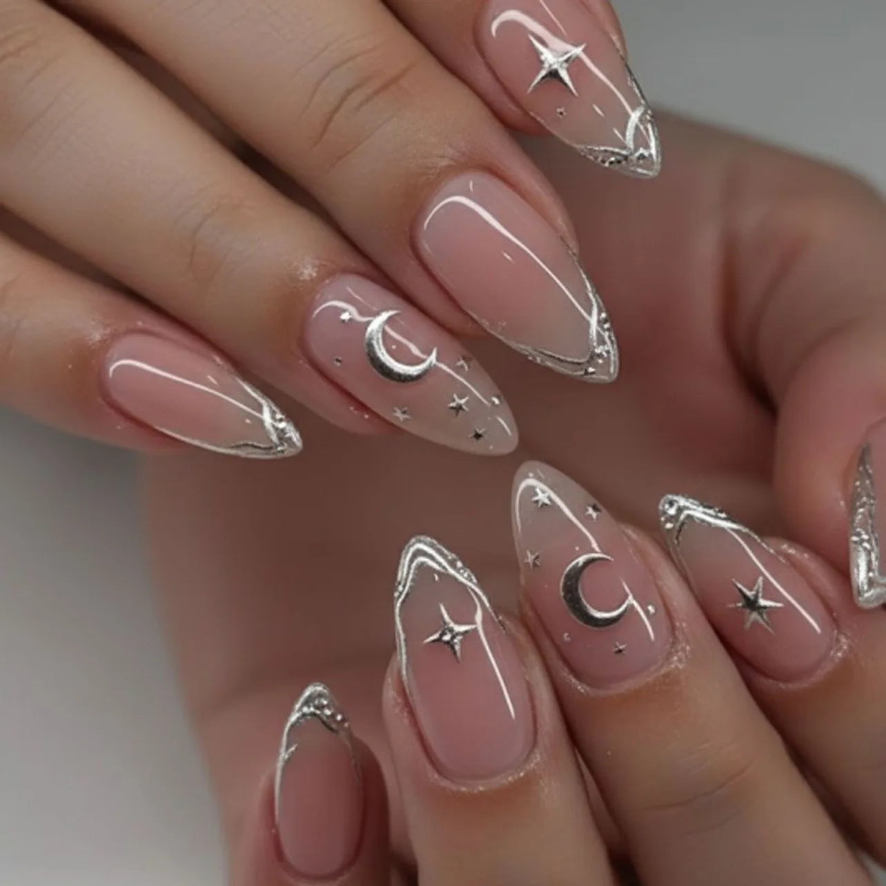 24Pcs Wine Red Almond Bow Heart Designs Press on Nails Glitter Cat Eye Diamond Nail Patch Wearable Elegant Full Cover Nail Tips