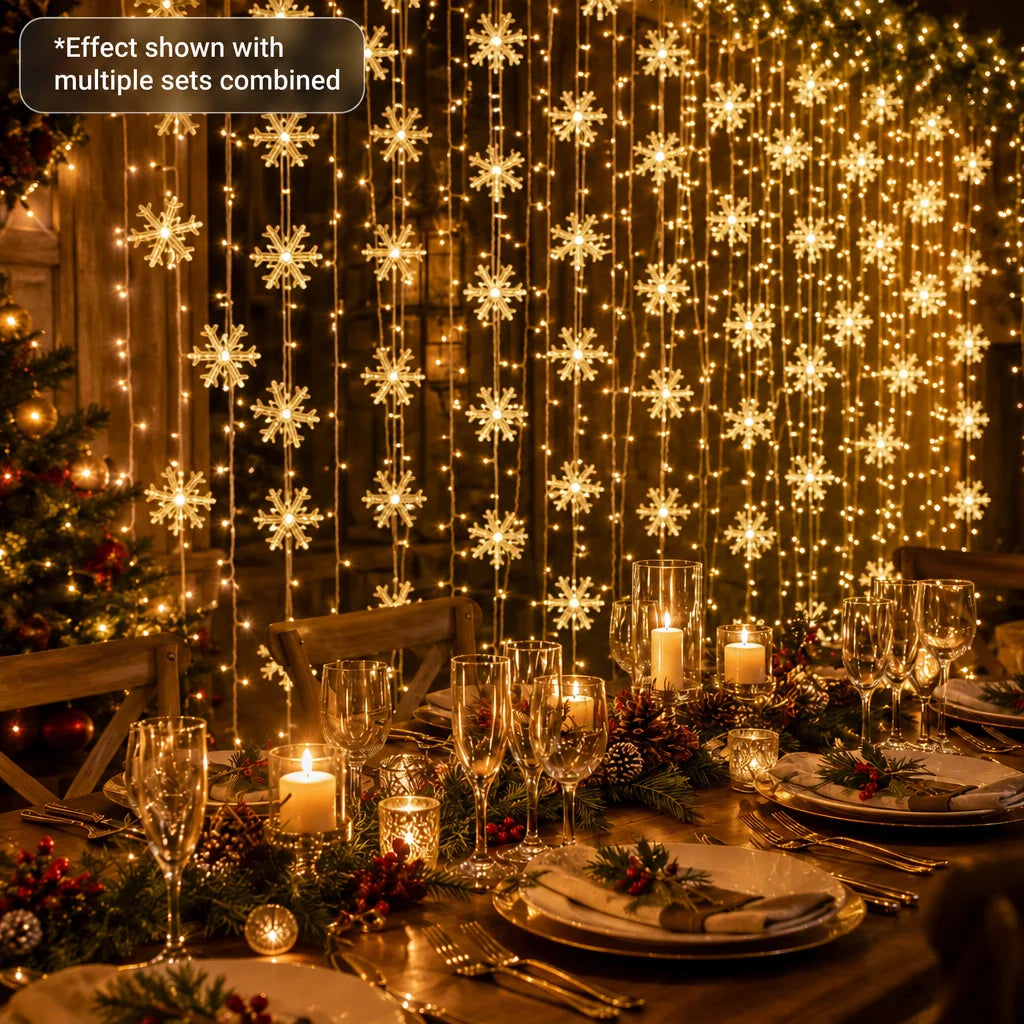 3/6M Christmas Snowflake LED Fairy String Lights,Battery Operated Holiday Decor Lights for Home,Window,Fireplace,Xmas Tree Decor