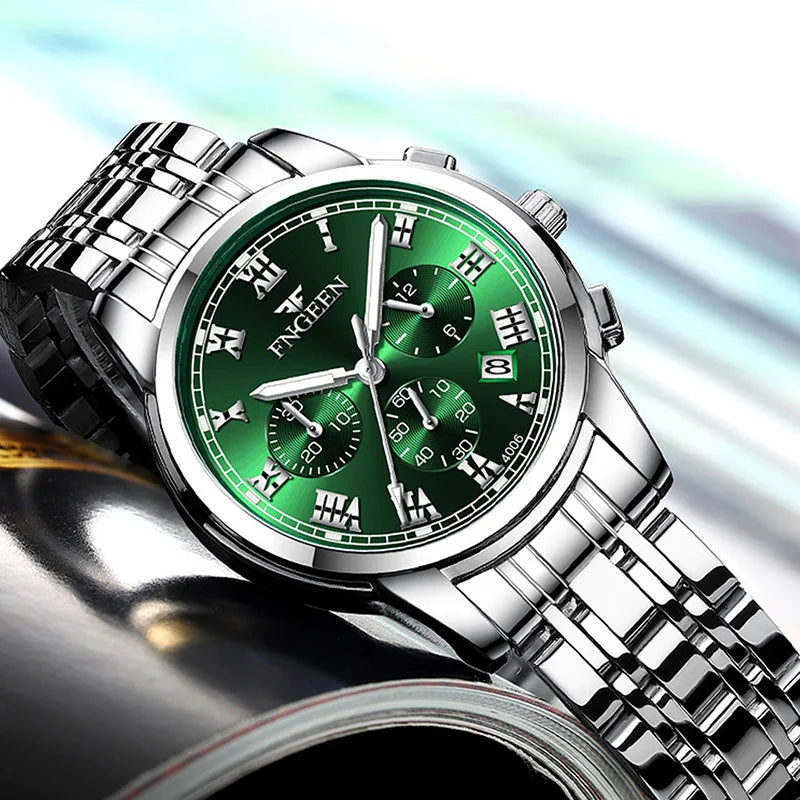 FNGEEN Luxury Quartz Watch Women Elegant Stainless Steel Watch Luminous Waterproof Date Wristwatch Ladies Dress Watch  Ms4006