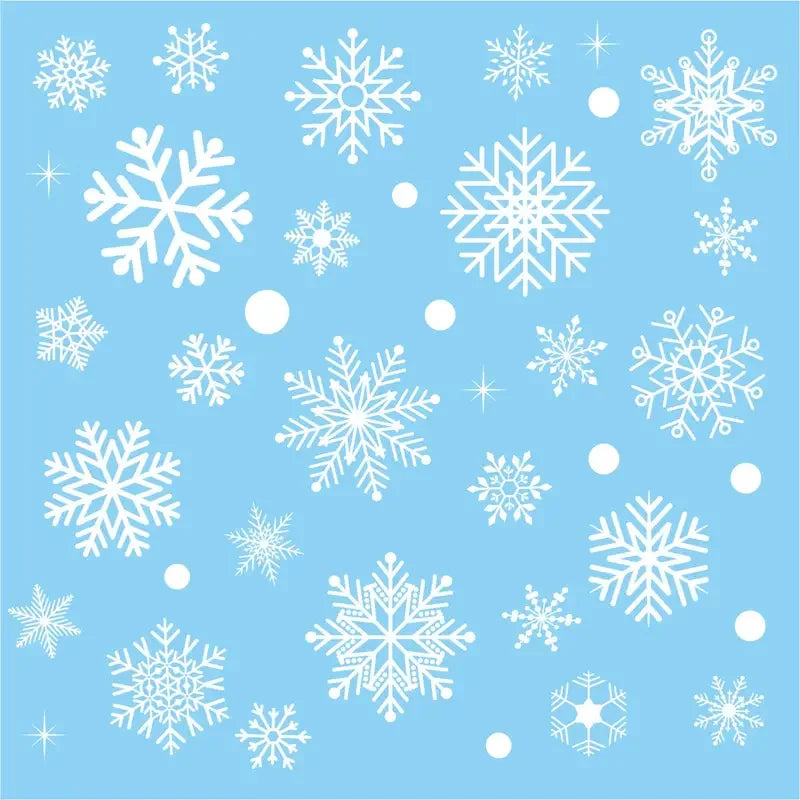 114pcs Snowflake Window Sticker Christmas Decoration Winter Door Window  Decoration White Snowflake  tatic Glass Sticker