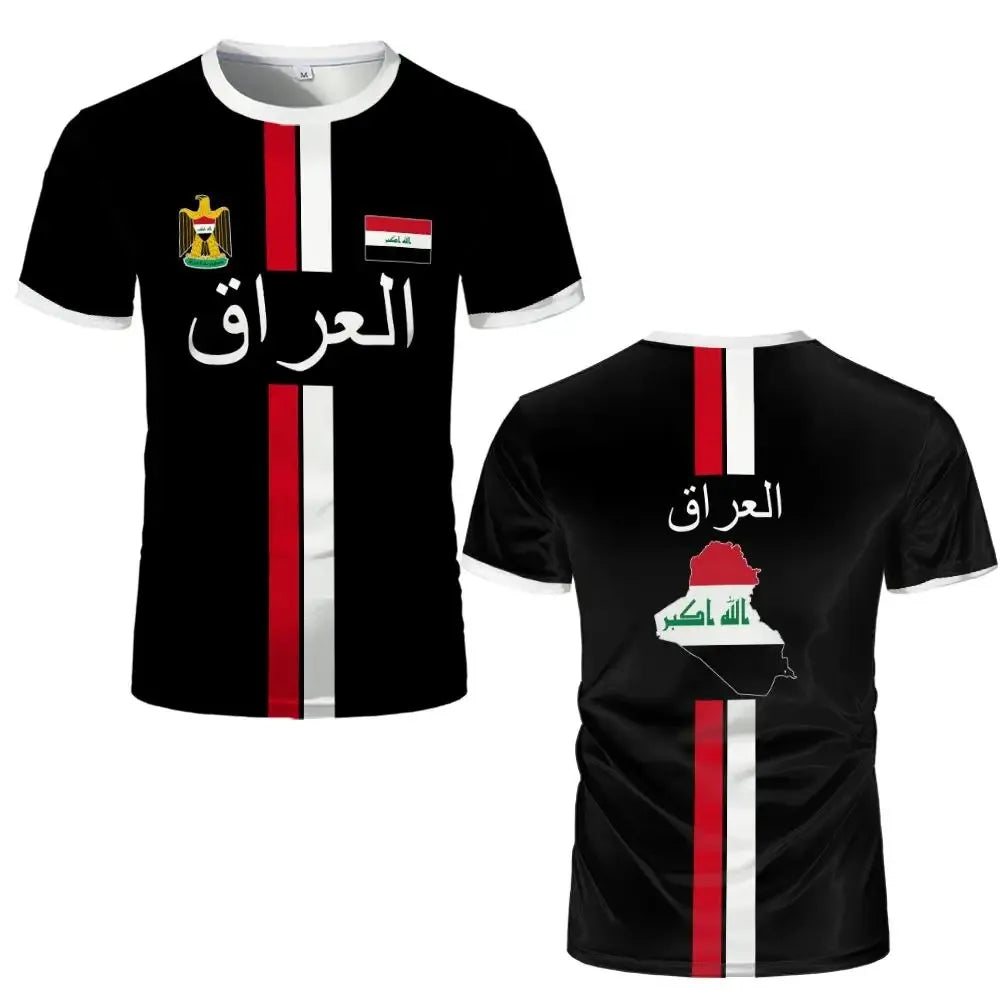 Iraq Style Print Jersey 3D Printed Quick Dry Breathable T Shirt Family Style for Kids Adults Outdoor Training Sports Fitness