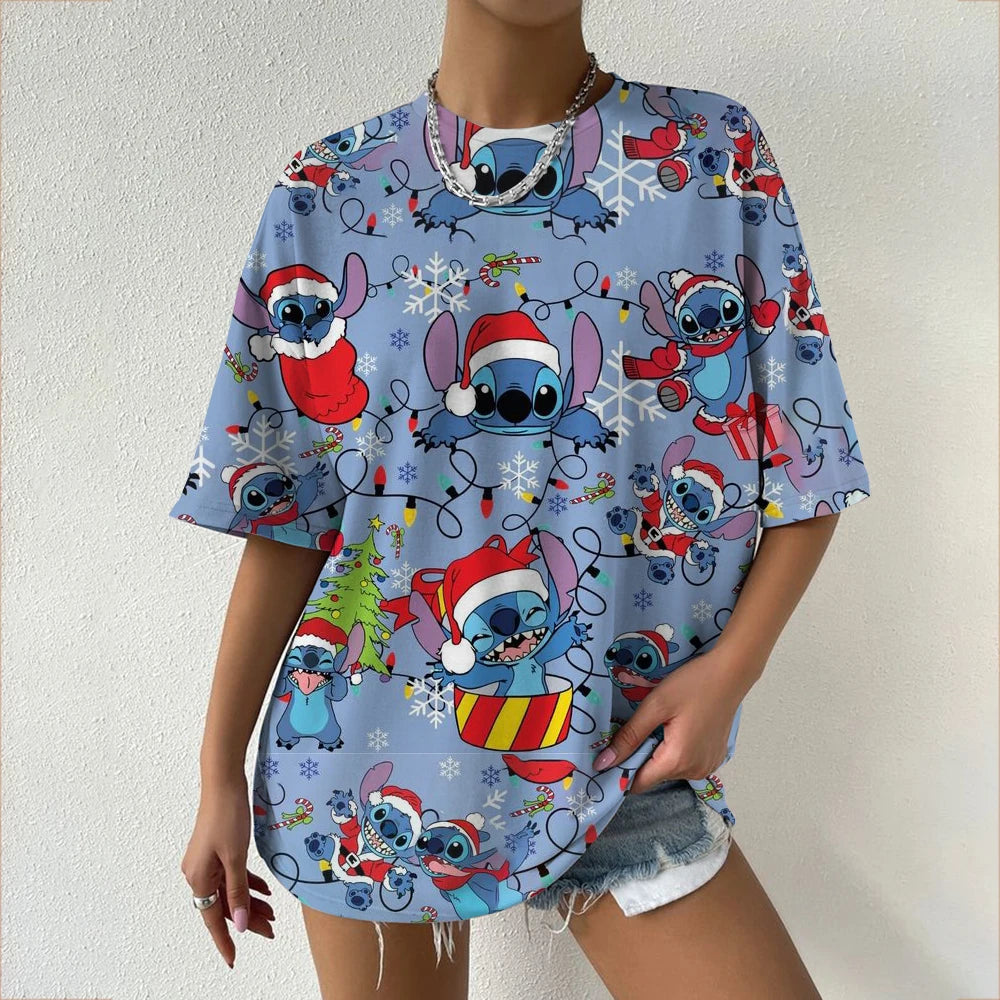 Stitch Oversized Cartoon T-Shirt – Casual Street Style